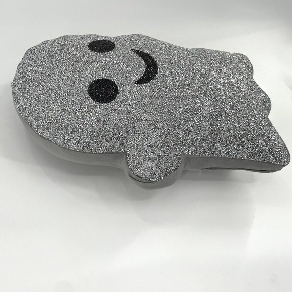 Halloween Ghost Pillow Silver Glitter Sparkles Home Rhinestone‎ Tik Tok Decor - Picture 3 of 5